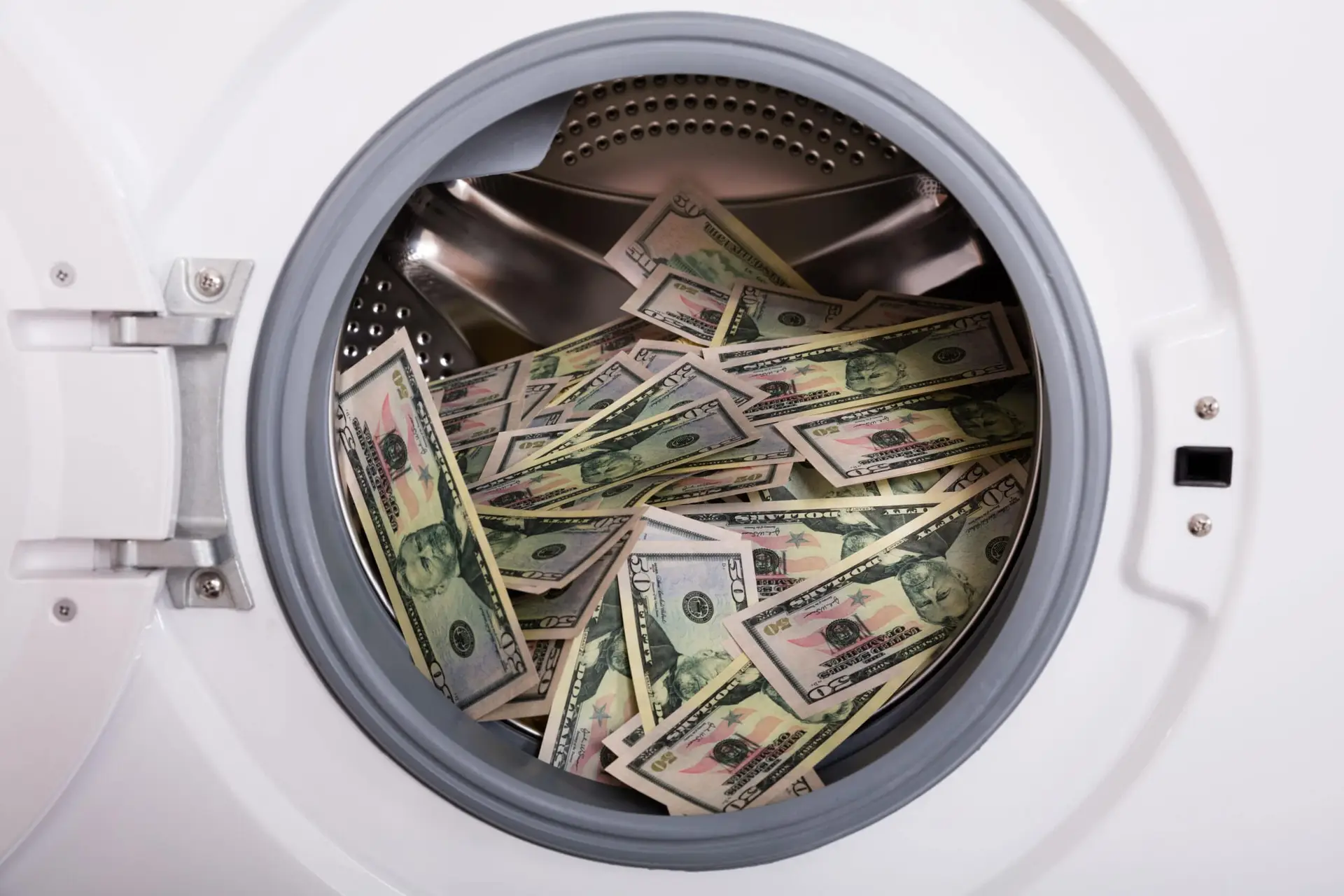 money in a washing machine